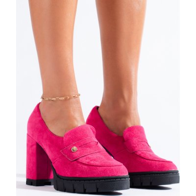 Vinceza semišové boty na vysokém podpatku značky 23-20189FU růžové