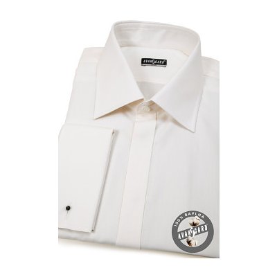 Avantgard pánská košile slim s krytou légou a dvojitými manžetami na manžetové knoflíčky 111-206 smetanová