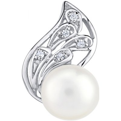 SILVEGO Stříbrný přívěsek Genevie s bílou pravou přírodní perlou LPS1697WP – Zboží Mobilmania