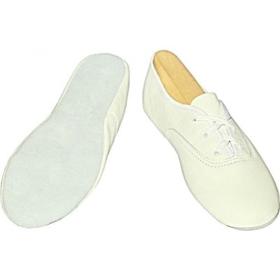Miroslav Šoman Taneční cvičky šněrovací kůže - podešev kůže - bílé – Zboží Mobilmania
