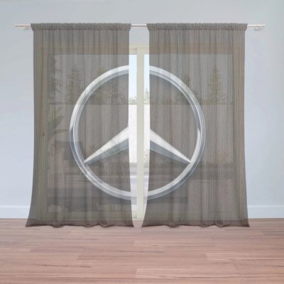 Záclony Logo 5 Dřevo: 2 ks - 150x250 cm - Sablio – Hledejceny.cz