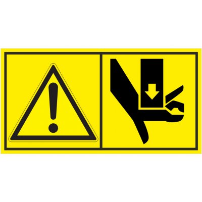 Výstraha - Nebezpečí zmáčknutí ruky shora samolepící vinylová fólie 45 x 85 mm – Zbozi.Blesk.cz