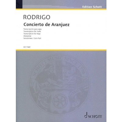 Joaquín Rodrigo: Concierto de Aranjuez noty na harfu – Hledejceny.cz