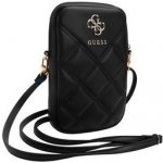 Guess PU Quilted 4G Metal Logo Wallet Phone Bag Zipper černé – Zboží Živě
