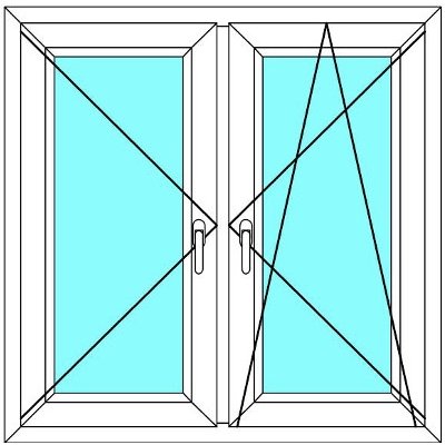 Aluplast Ideal Plastové okno 150x180 Dvoudílné se středovým sloupkem 4000 Bílá - Bílá