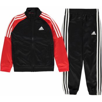 Adidas Tiberio Closed Hem Tracksuit Junior Boys Black Red Wht