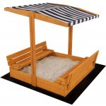 Baby Mix pískoviště s lavičkami a stříškou 120x120 cm modro-bílé – Zboží Dáma