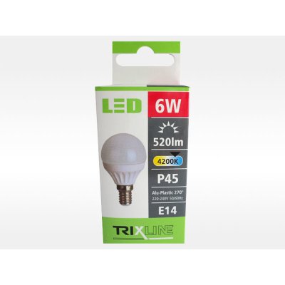 Trixline žárovka svíčková LED 6W E14/230V denní bílá – Zboží Mobilmania