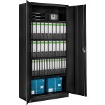 Tectake Kovová archivační skříň na spisy 5 přihrádek, černá,80 cm – Sleviste.cz