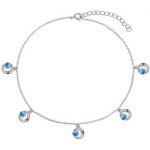 Nubis® Stříbrný náramek na nohu s opálem NB-6037 – Zboží Dáma