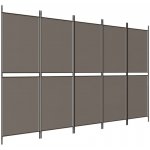 vidaXL 5dílný paraván antracitový 250 x 200 cm textil – Zbozi.Blesk.cz
