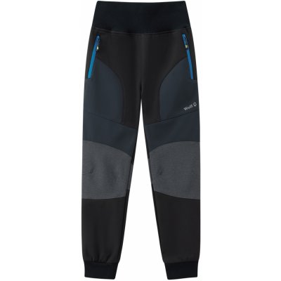Wolf B2499A softshellové kalhoty zateplené černá modré zipy – Zboží Mobilmania