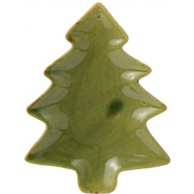 Ib Laursen Keramický talířek Christmas Tree, zelená barva, keramika – Hledejceny.cz