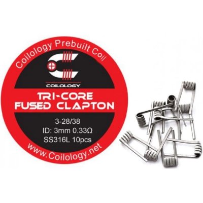 Coilology Odporový drát hotový Tri-Core Fused Clapton SS316 0,33ohm 10ks – Zboží Mobilmania