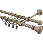 GARNÝŽE-HEBR Garnýž kroucená Koloseo mosaz dvojitá 200 cm – Zboží Mobilmania