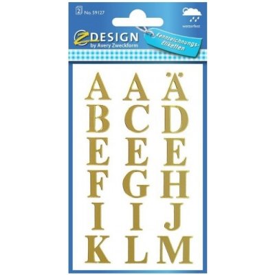 AVERY Z-DESIGN písmena zlatá lesklá - 59127 – Zboží Dáma
