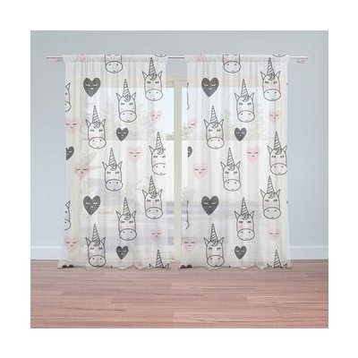 Sablio Záclony Hlava jednorožce: 2ks 150x250cm – Hledejceny.cz