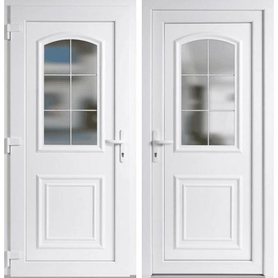 OknaDvereNaMiru.cz Vchodové dveře 3D 302 Bílá / Bílá 105 x 210 cm – Hledejceny.cz