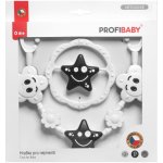 Profibaby Černobílá souprava chrastítko a řetěz hvězdička/kytička – Zboží Dáma