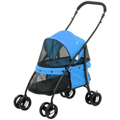 PawHut Psí kočárek nastavitelná střecha síťované okénko zip ocel 82 x 47 x 97 cm – Zboží Dáma