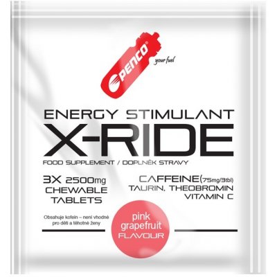 PENCO Energy stimulant X-RIDE 3tbl Pink grapefruit Počet tablet/porcí: 3