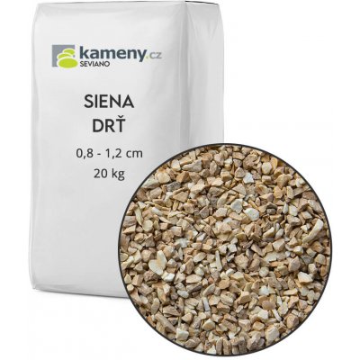 Okrasné kameny Siena drť, žluto-bílý mramor Vyberte si balení: 20 kg – Zboží Dáma