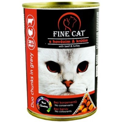 Fine Cat pro kočky DUO Hovězí s Krůtím 415 g