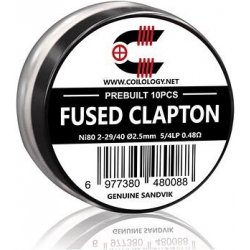 Coilology Předmotané spirálky Sandvik Fused Clapton Ni80 10ks 0,48ohm