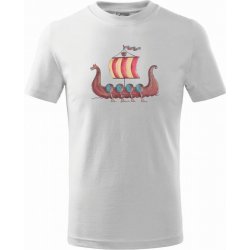 Viking loď tričko dětské bavlněné bílá