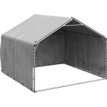 vidaXL Venkovní psí bouda s krytem 200 x 200 x 150 cm pozinkovaná ocel – Zboží Dáma
