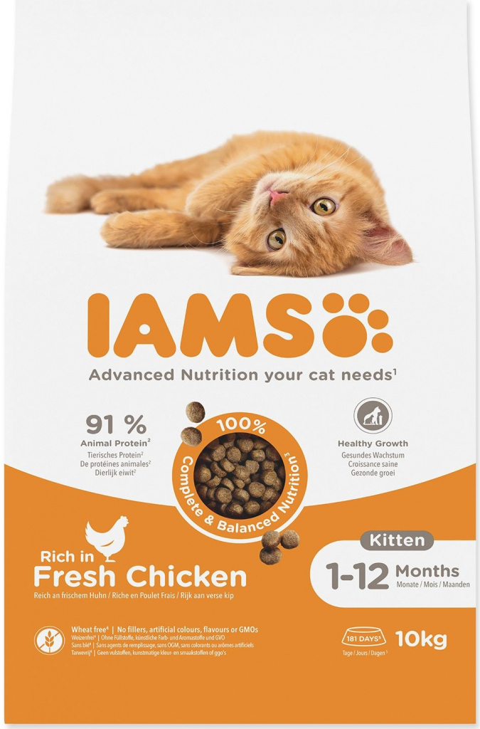 Iams for Vitality Kitten Chicken 10 kg