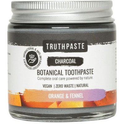 Truthpaste Charcoal přírodní minerální zubní pasta s aktivním uhlím fenykl a pomeranč 100 ml