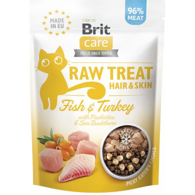 Brit Raw Treat Cat Hair&Skin Fish&Turkey 40 g – Zboží Mobilmania