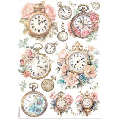 Stamperia Rýžový papír Hodiny – Zboží Dáma