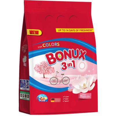 Bonux Color Pure Magnolia 3v1 prací prášek na barevné prádlo 60 PD 4,5 kg – Zboží Mobilmania