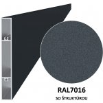 Al profil 120 x 16 x 6000 mm, lak se strukturou RAL 7016 – Zboží Mobilmania