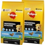 Pedigree Professional Nutrition Junior s drůbežím a zeleninou 2 x 12 kg – Hledejceny.cz