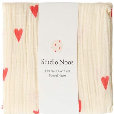 STUDIO NOOS SWADDLE ZAVINOVAČKA Print Medium Beige Hearts – Hledejceny.cz