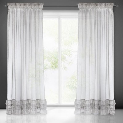 Takoy Záclona RAJA s nadýchanou nití a volány-HF-333867 | 140 x 270 cm – Hledejceny.cz