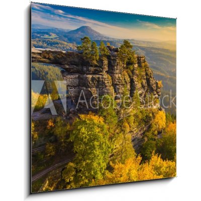 Obraz 1D - 50 x 50 cm - Pravcicka Gate in autumn colors, Bohemian Saxon Switzerland, Czech Republic Pravčická brána v podzimních barvách, České saské Švýcarsko, Česká re – Zbozi.Blesk.cz