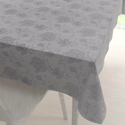Biante Teflonový obdélníkový ubrus TF-083 Květované ornamenty na šedém 140x220 cm