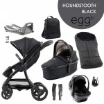 Egg 3 SET 8v1 Houndstooth Black 2024 korba autosedačka adaptér báze fusak batoh držák nápojů – Zboží Dáma