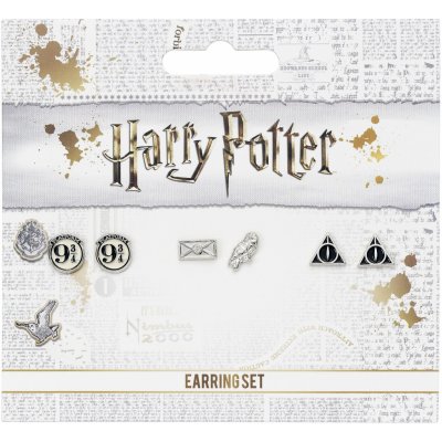 Carat Shop Sada náušnic Harry Potter Nástupiště 9 a 3/4 Hedvika Relikvie WE0107 – Zboží Mobilmania