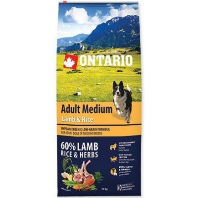 ONTARIO Adult Medium Lamb & Rice 12 kg