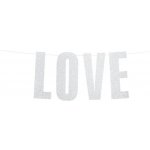 Banner Love STŘÍBRNÝ 21x55cm – Zboží Dáma