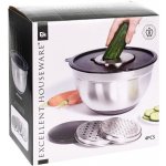 Excellent Houseware Nerezová mísa se sadou struhadel 27 cm – Sleviste.cz