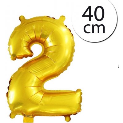 FUN RAG 4Gold 202906 Mini fóliový balón číslo 2 zlatý 40 cm – Zboží Mobilmania