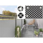 MyBestHome balkonová ratanová zástěna s očky Pori 900 g/m2 1 x 3 m černá/šedá – HobbyKompas.cz