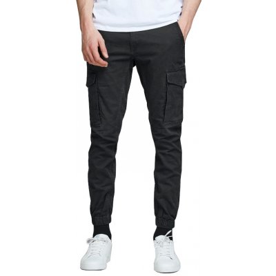 Jack & Jones pánské kalhoty JPSTPAUL JJFLAKE Slim Fit 12139912 Black