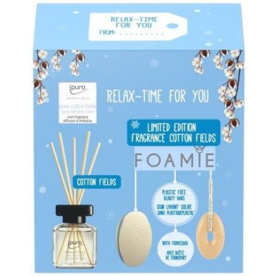 Foamie x Ipuro Relax-Time tuhá tělová péče 80 g + cestovní pouzdro 1 ks + aroma difuzér 50 ml dárková sada – Hledejceny.cz